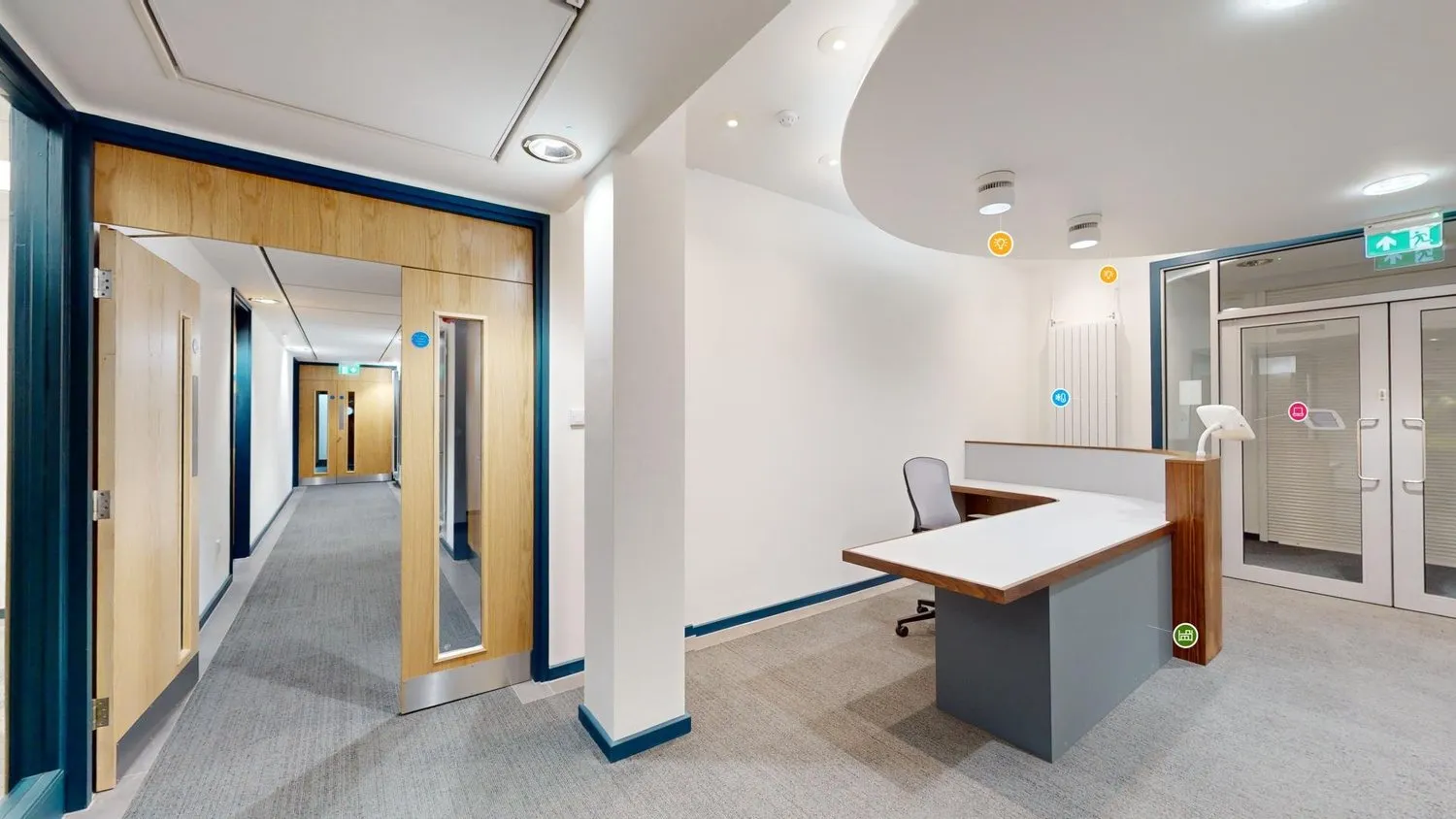 Interior laser scan of an office building