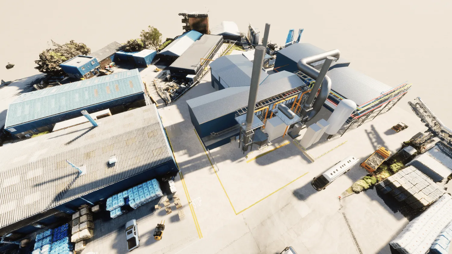 Full digital site model combining CAD and point cloud data