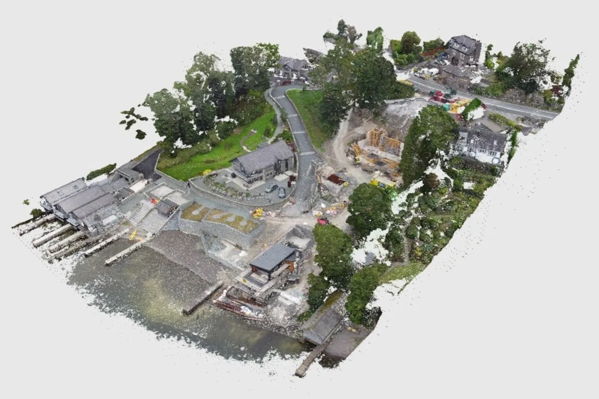 Full site 3D model of the lakeside dwelling